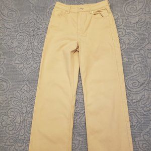 HM Divided Wide Leg High Rise Baggy Denim Beige Jeans